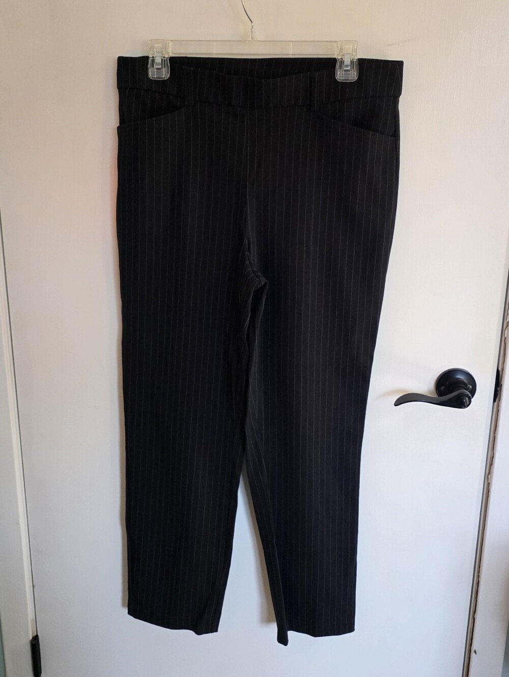 Rafaella Black Pinestripe Pants